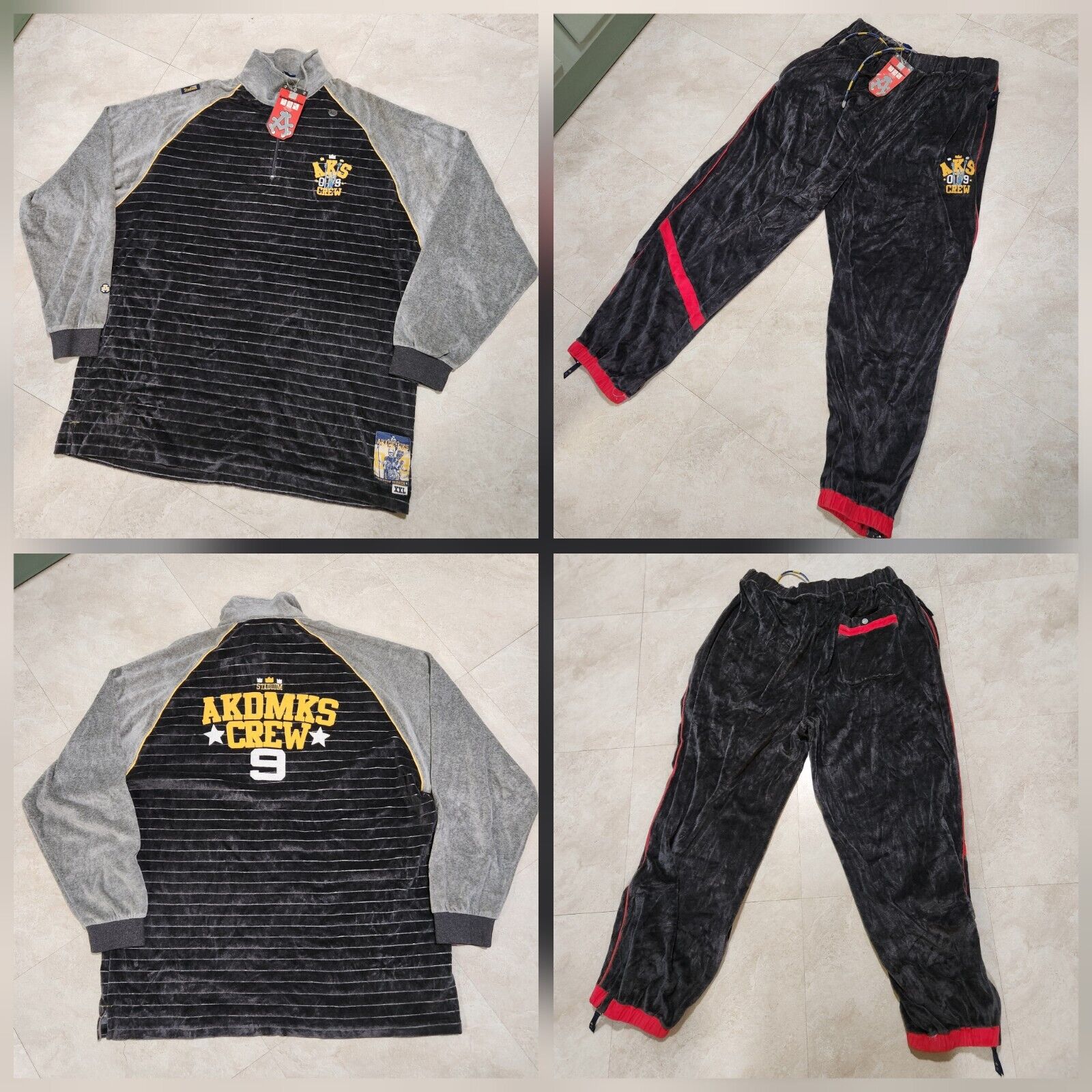 Vtg Y2k Akademiks Track Suit Mens 2xl Velour Stadium Division Jacket Pants Nwt